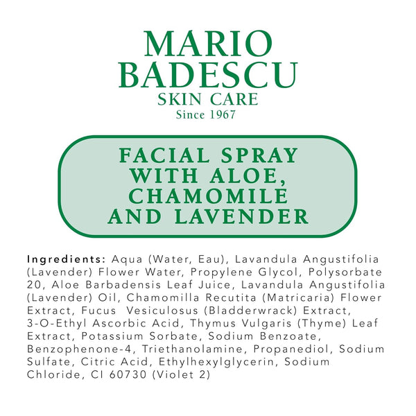Mario Badescu Facial Spray with Aloe, Chamomile and Lavender, 4 oz