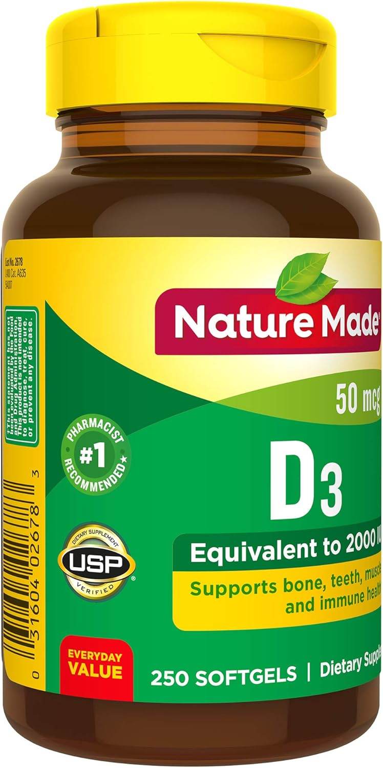 Nature Made Vitamin D3, 2000 IU, Liquid Softgels, 250 ea - OTC Shoppe Express