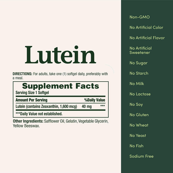 Nature's Bounty Lutein 40 mg, 30 Softgels