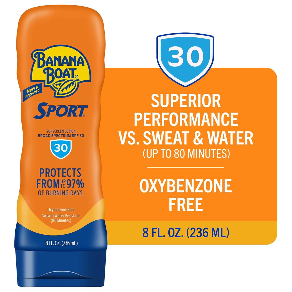 Banana Boat Sport SPF 30 Sunscreen Lotion, 8 Fl Oz