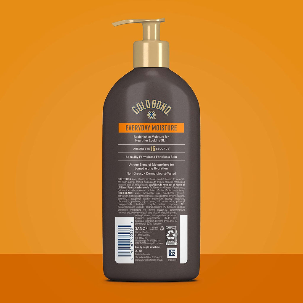 Gold Bond Men's Essentials Daily Body & Hand Lotion for Men, 14.5 Oz.