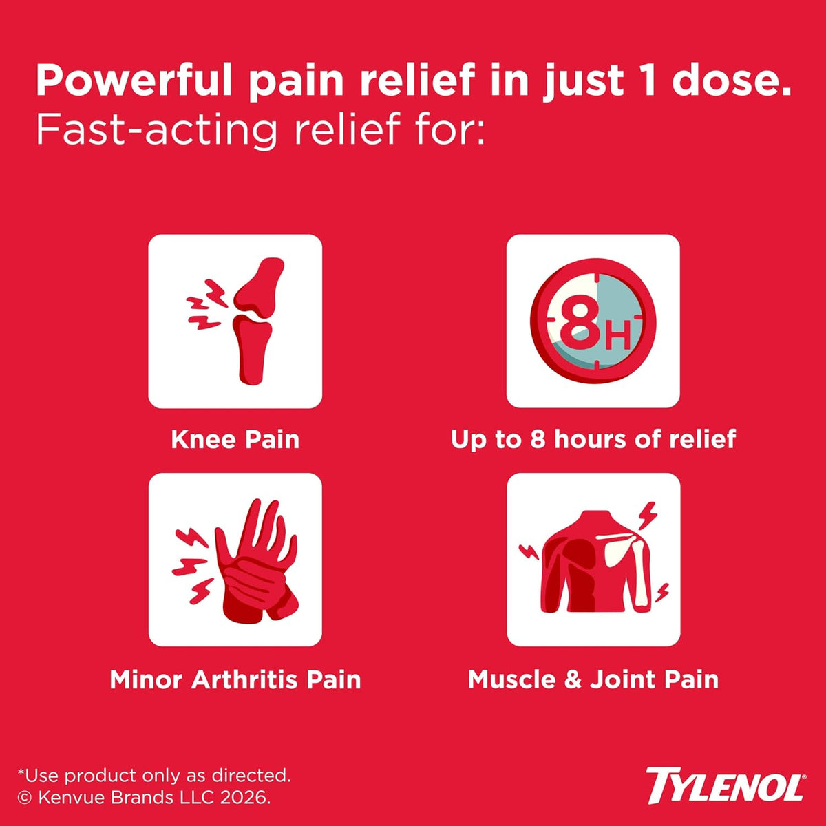 Tylenol 8-Hour Arthritis Pain Relief Tablets, 650 mg Acetaminophen, 24 ct