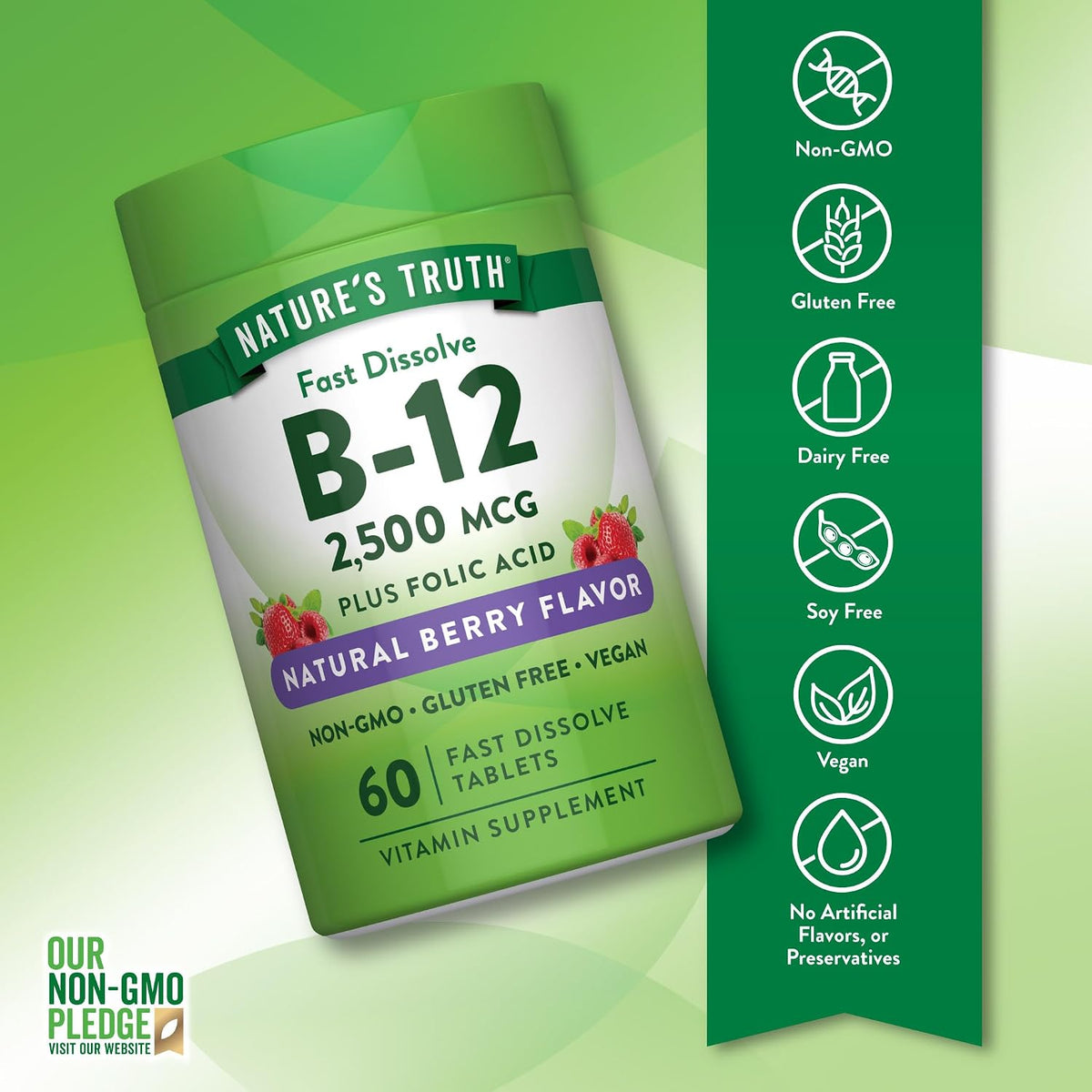 Nature's Truth B12 Vitamin | 2500 mcg | 60 Fast Dissolve Tablets