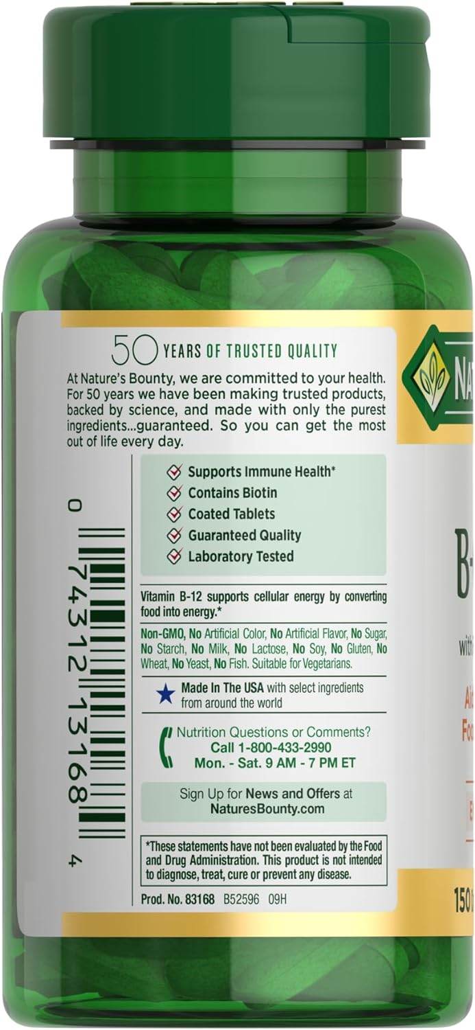 Nature's Bounty Super B-Complex, Coated Tablets, 150 ea - OTC Shoppe Express