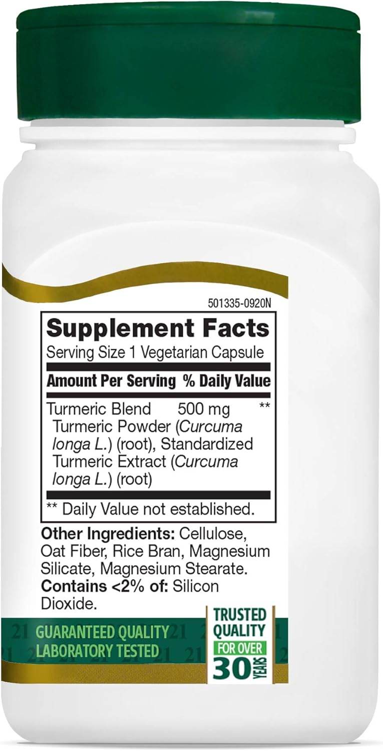21st Century Turmeric Complex, 500 mg, Veggie Capsules, 60 ea - OTC Shoppe Express