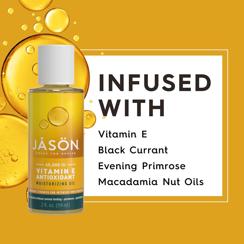 JASON Vitamin E 45,000 IU Moisturizing Oil , For Maximum Strength, 2 Fluid Ounces
