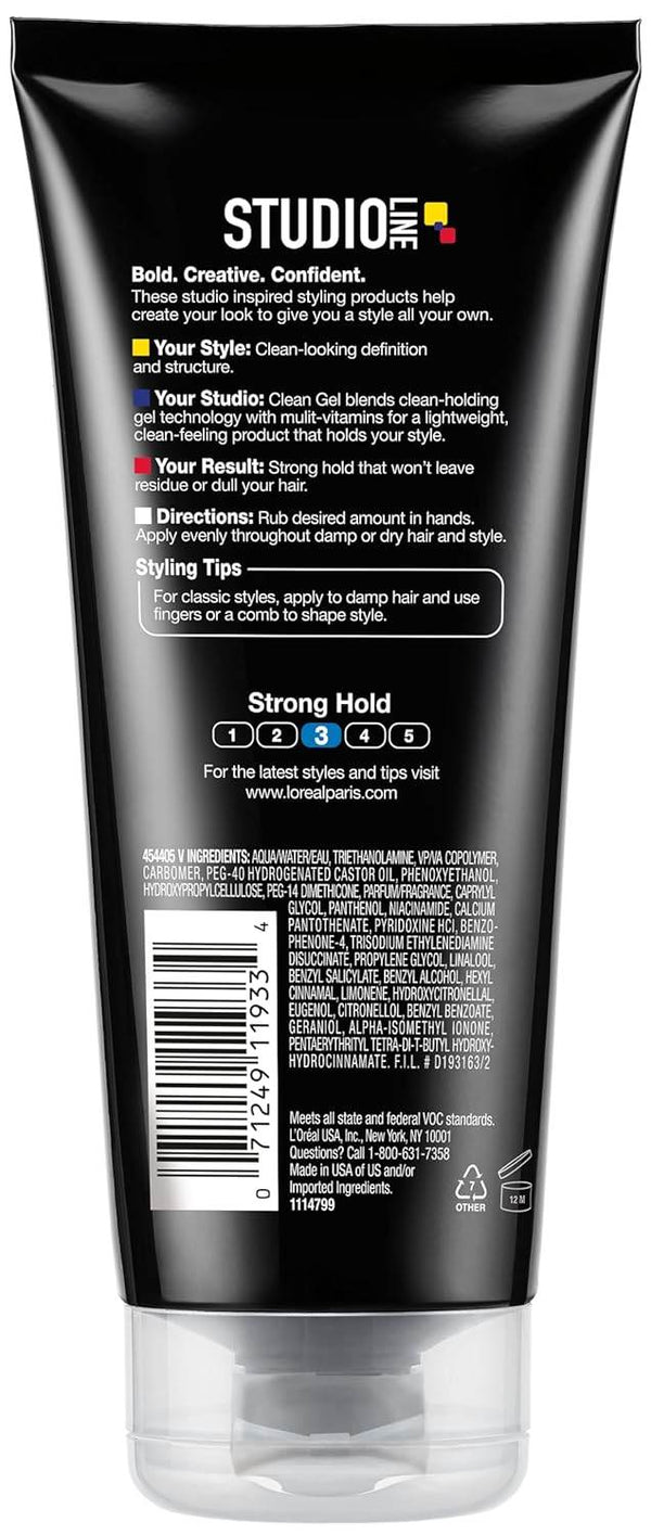L'Oreal Paris Studio Line Strong Hold Clear Gel, 6.8 oz - OTC Shoppe Express