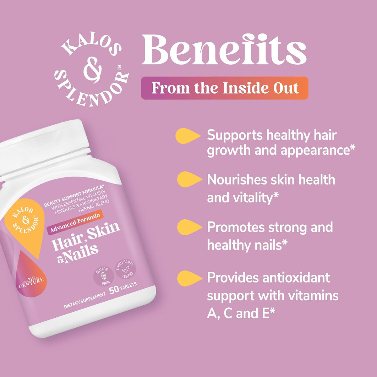 21st Century Hair, Skin & Nails Advanced Formula Tablets, 50 Count