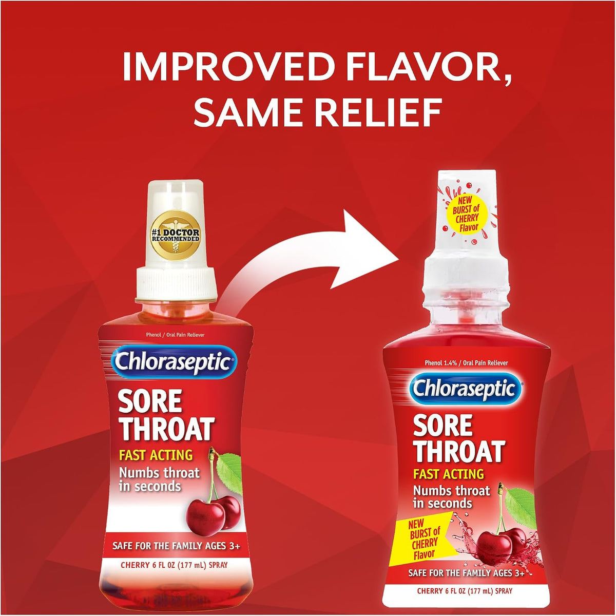 Chloraseptic Sore Throat Spray, Sugar-Free Cherry, 6 Fl Oz