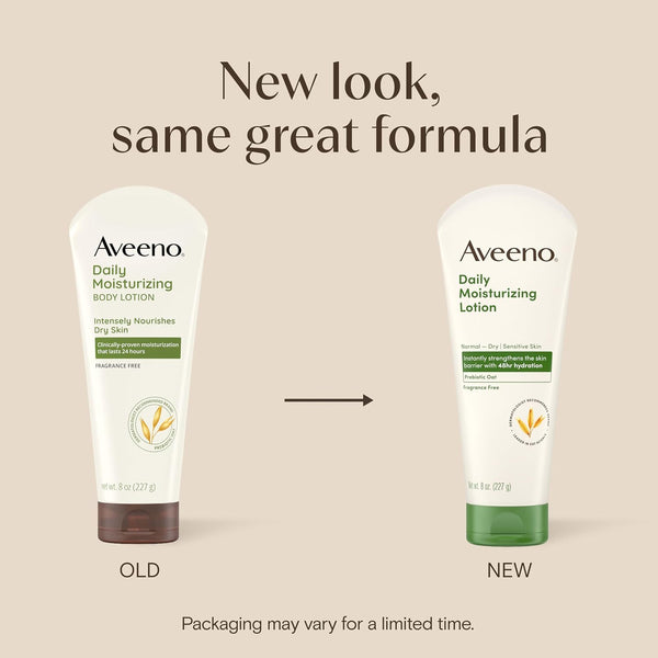 Aveeno Daily Moisturizing Body Lotion, Fragrance-Free, 8 fl. oz