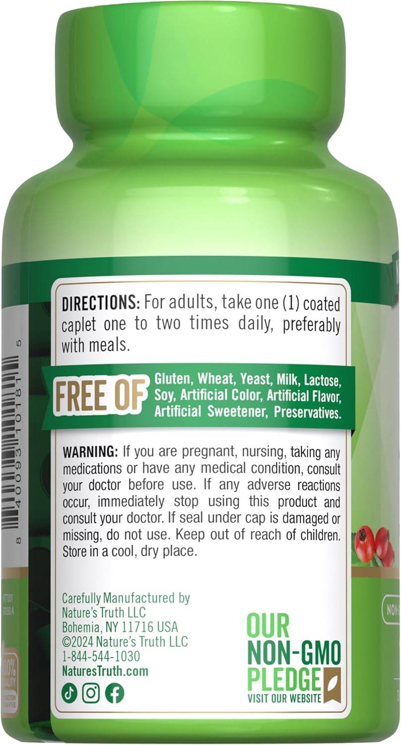 Nature's Truth Vitamin C, 1000 mg, Coated Caplets, 100 ea - OTC Shoppe Express