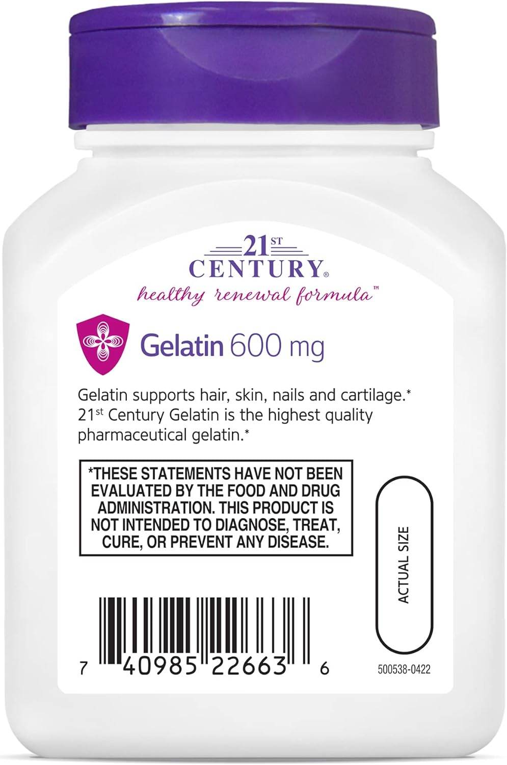 21st Century Gelatin, 600 mg, Capsules, 100 ea - OTC Shoppe Express