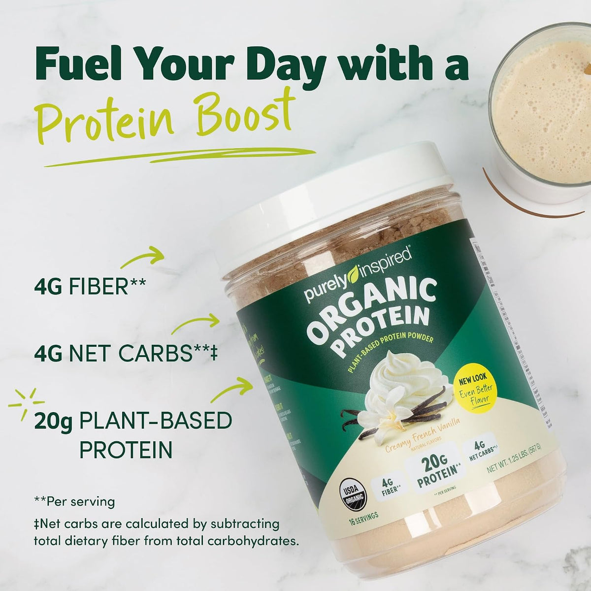 Purely Inspired Plant-Based Protein Powder, Creamy French Vanilla