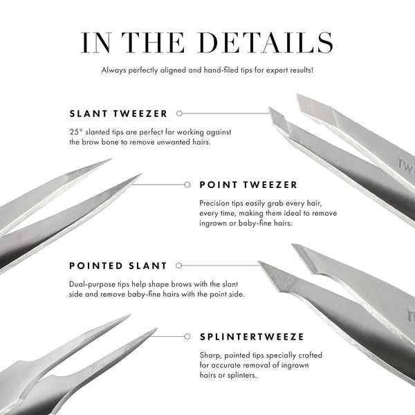 Tweezerman Mini Slant Tweezer Eyebrow Tweezers Evening Blue