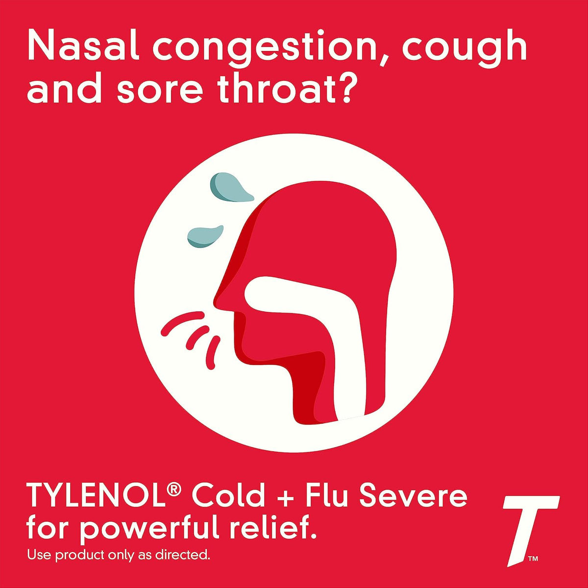 Tylenol Cold + Flu Severe Caplets, Acetaminophen, 24 ct