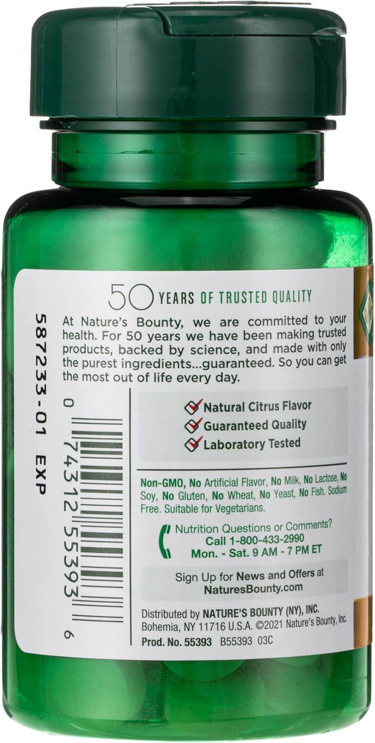 Nature's Bounty Vitamin C + Zinc, Quick Dissolve Tablets, 60 ea - OTC Shoppe Express