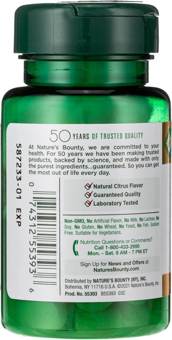Nature's Bounty Vitamin C + Zinc, Quick Dissolve Tablets, 60 ea - OTC Shoppe Express