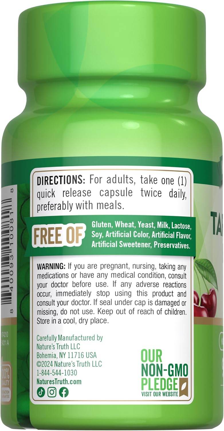 Nature's Truth Ultra Tart Cherry, 1200 mg, Quick Release Capsules, 90 ea - OTC Shoppe Express