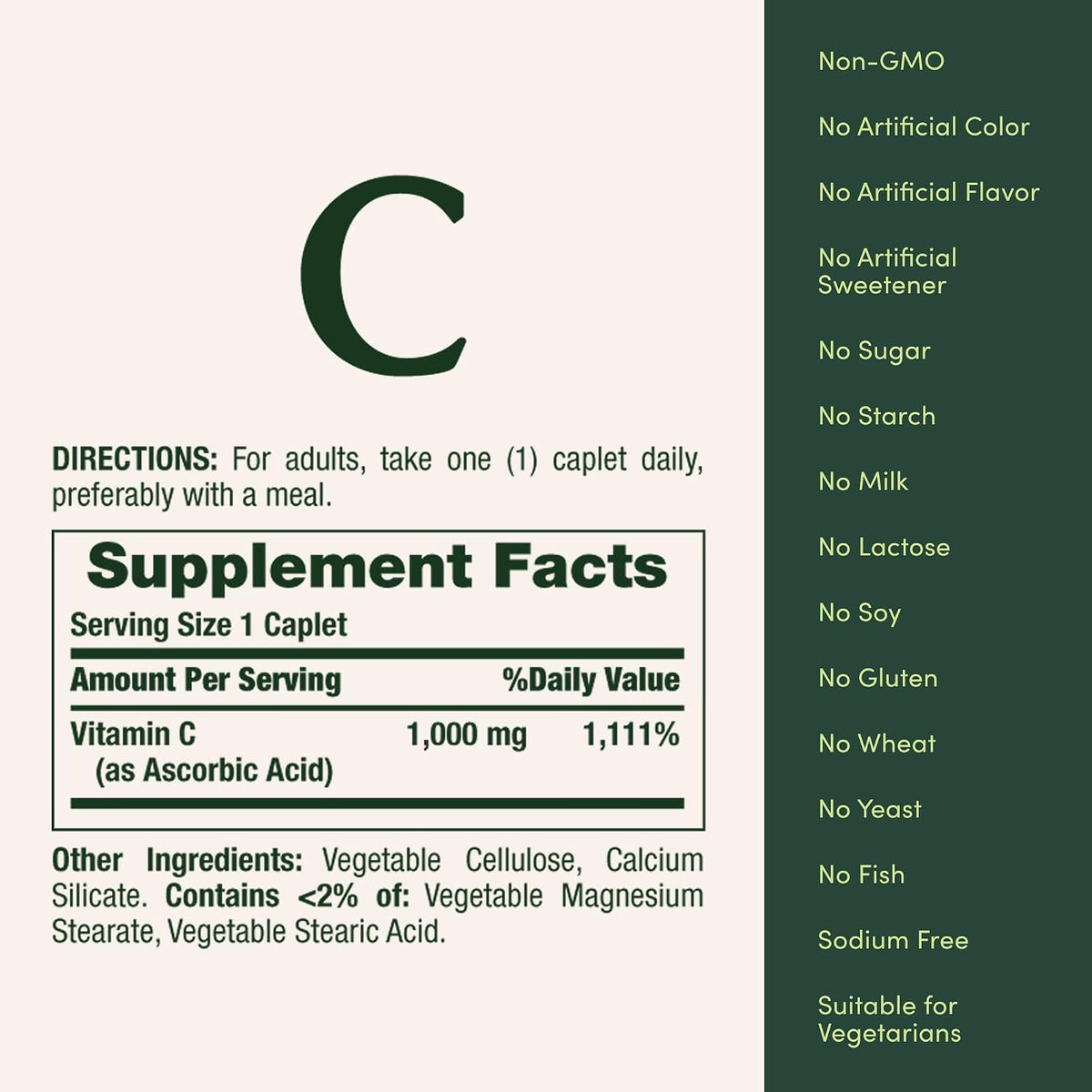 Nature’s Bounty Vitamin C 1000mg, Immune Support Supplement, Powerful Antioxidant, 1 Pack, 100 Caplets