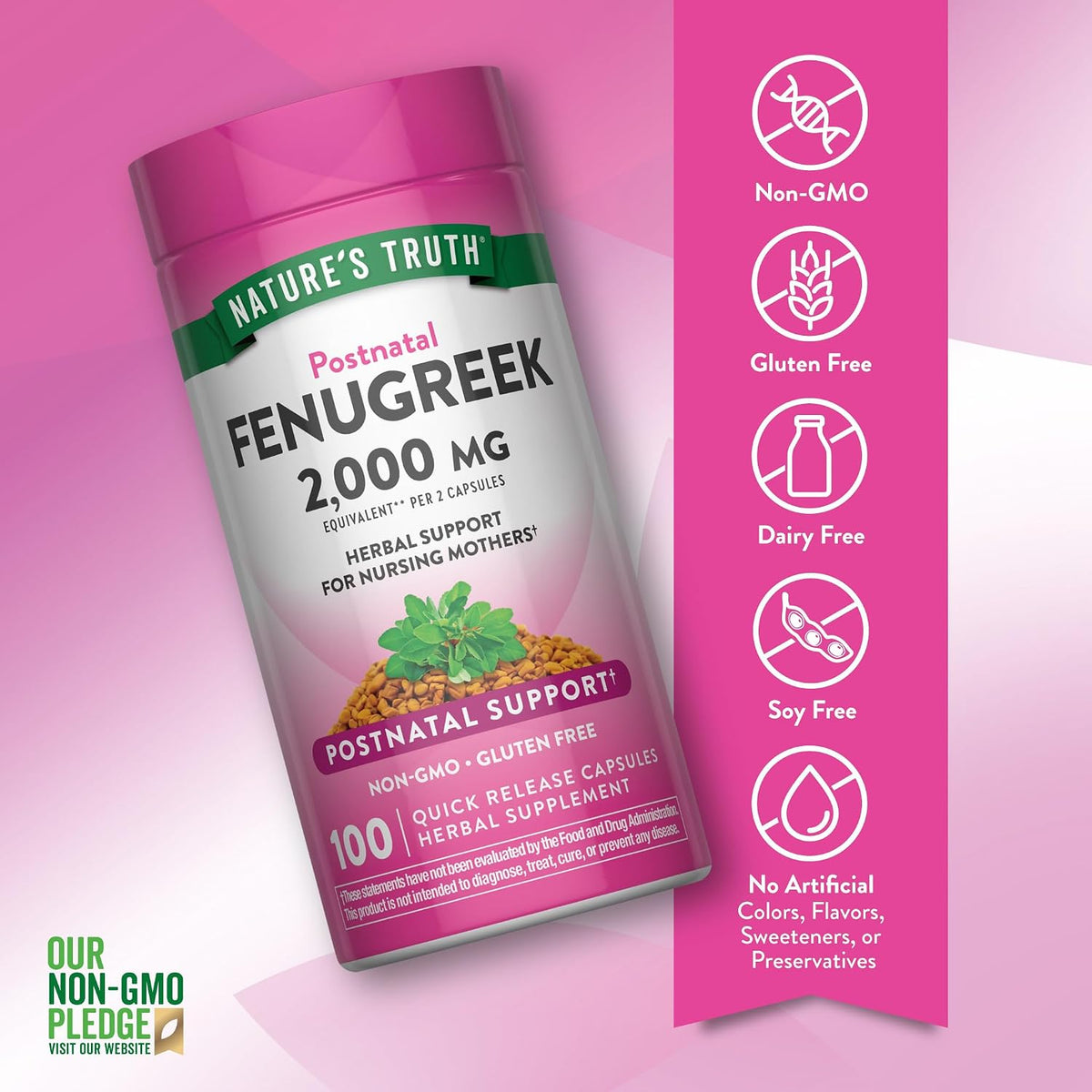 Nature's Truth Fenugreek Seed Capsules for Women | 100 Count