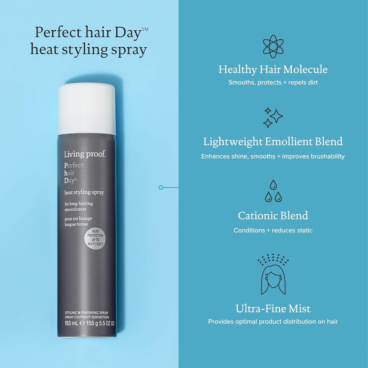 Living Proof Perfect hair Day (PhD) Heat Styling Spray, 5.5 oz