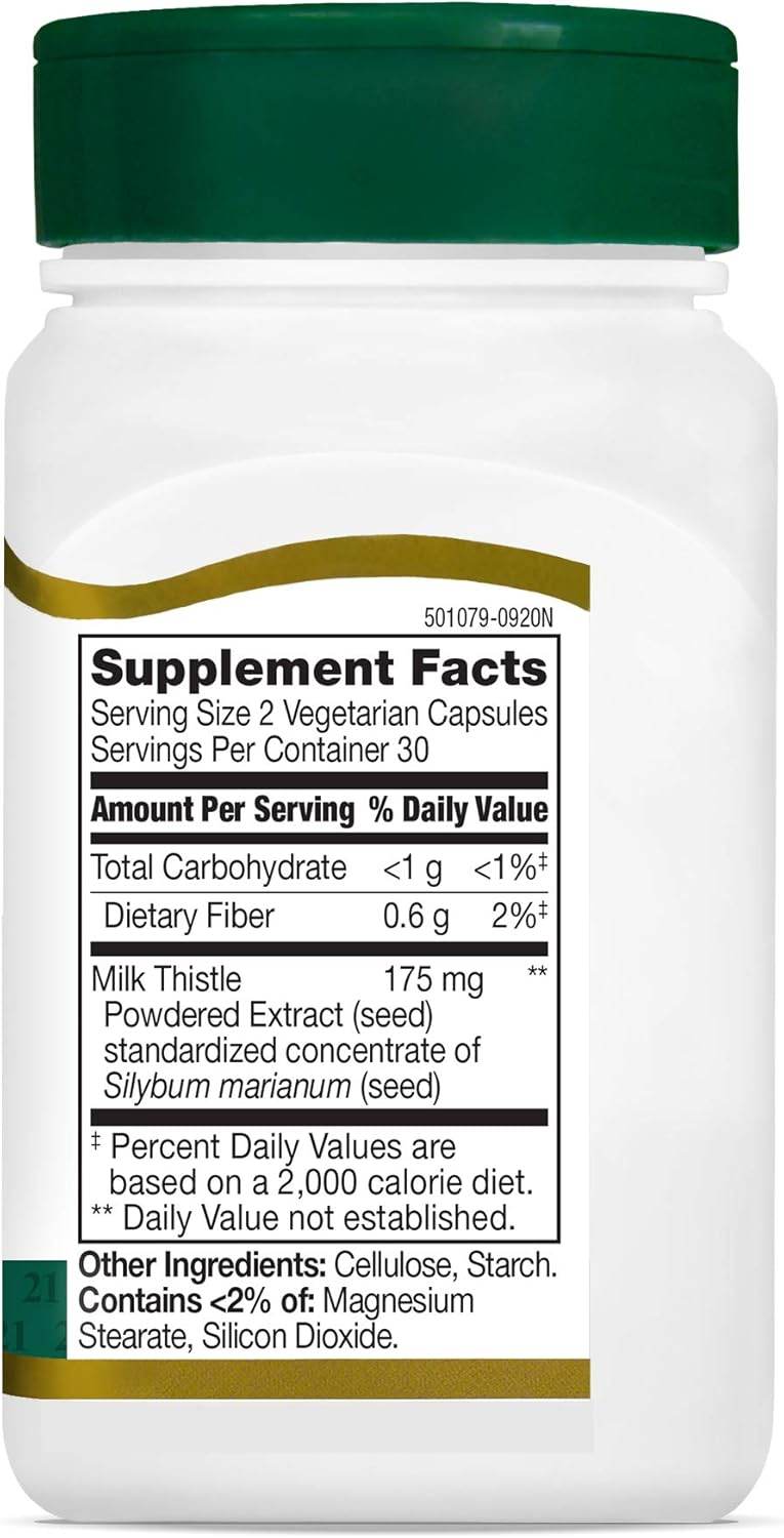 21st Century Milk Thistle Extract, Veggie Capsules, 60 ea - OTC Shoppe Express