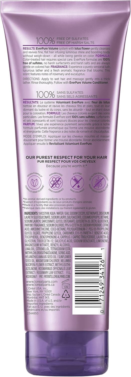 L'Oreal Paris Everpure Volume Shampoo, 8.5 oz