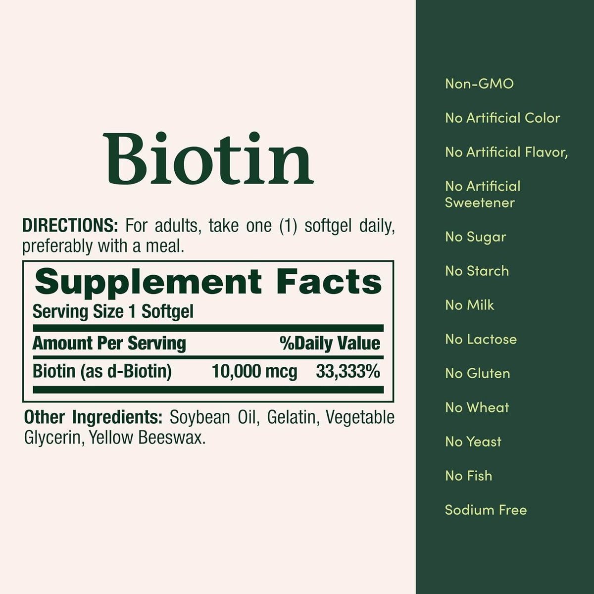 Nature's Bounty Ultra Strength Biotin, 10000 mcg, Softgels, 120 ea - OTC Shoppe Express