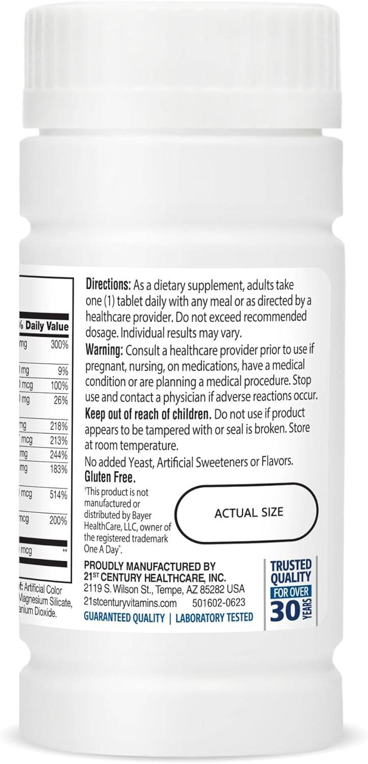 21st Century One Daily, Men's 50+, Multivitamin, Tablets, 100 ea - OTC Shoppe Express