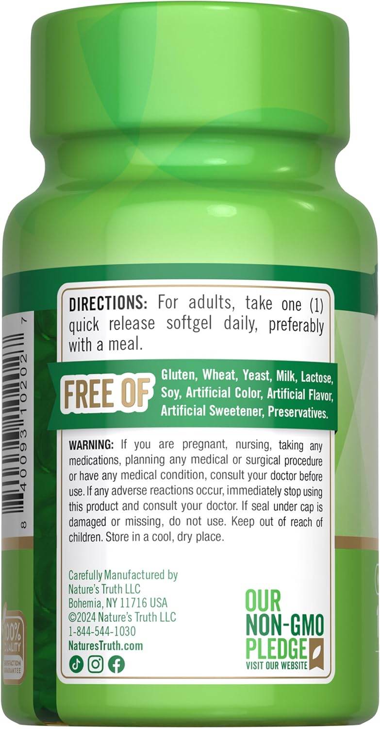 Nature's Truth High Potency E, 400 IU, Quick Release Softgels, 100 ea - OTC Shoppe Express