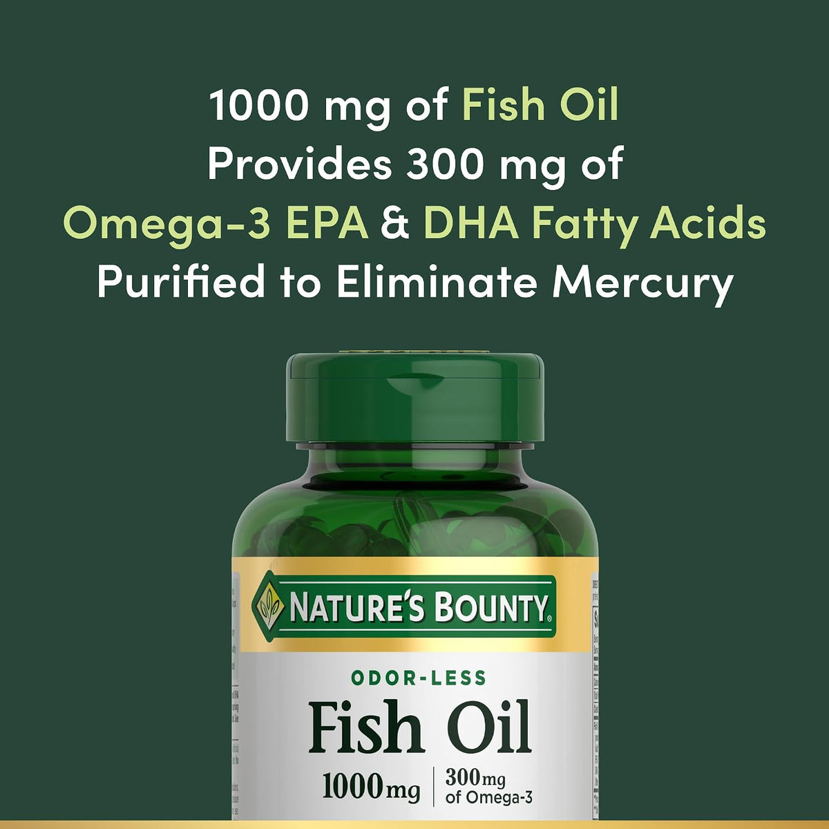 Nature's Bounty Fish Oil 300mg Omega-3, 120 Softgels