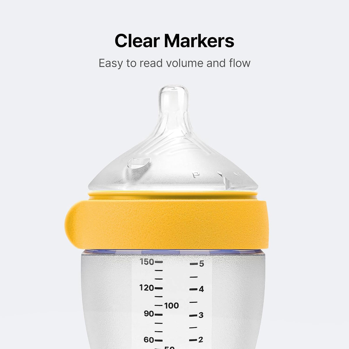 Comotomo (Gen 2) Silicone Baby Bottle, Yellow, 5oz, 2-Pack