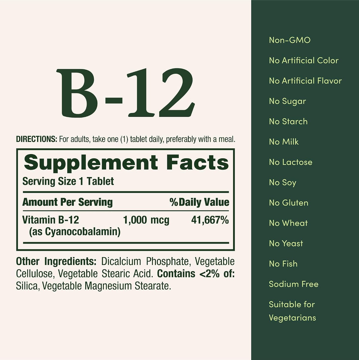 Nature's Bounty Vitamin B12 1000 mcg Supplements, Supports Energy Metabolism, 100 Tablets