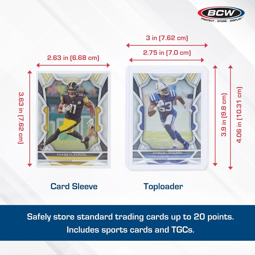 BCW Card Sleeves and Top Loaders Combo Standard 20 Pt 200 Count