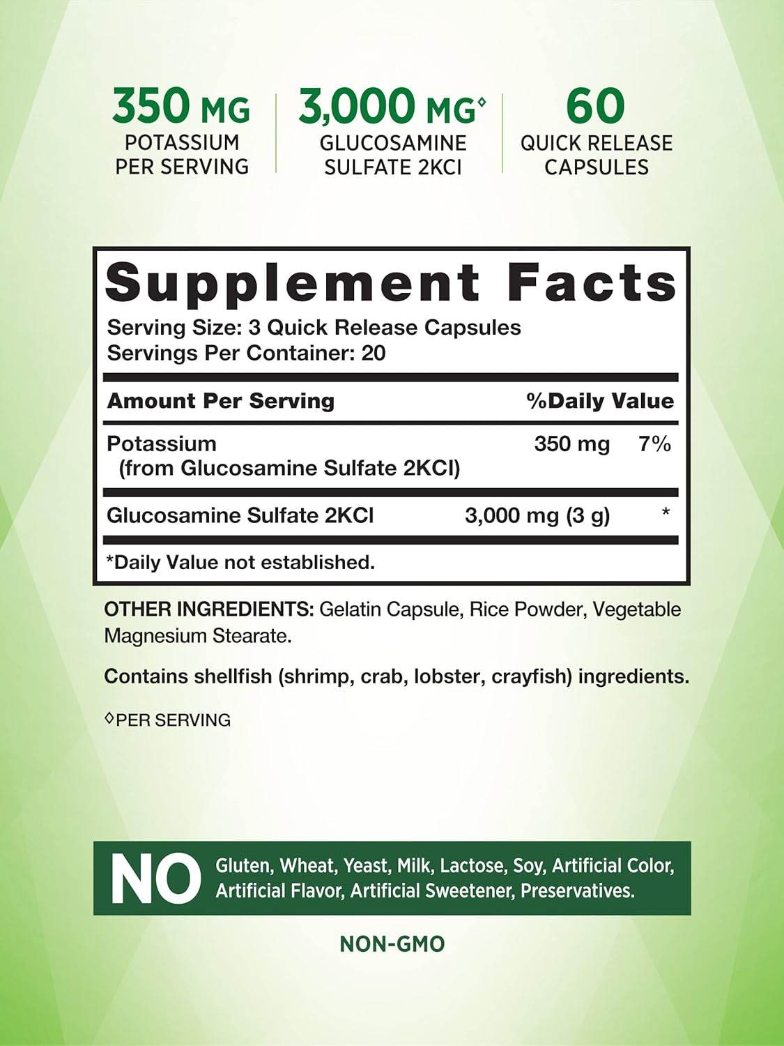 Nature's Truth Vitamins Triple Glucosamine, 3000 mg, Quick Release Capsules, 60 ea - OTC Shoppe Express