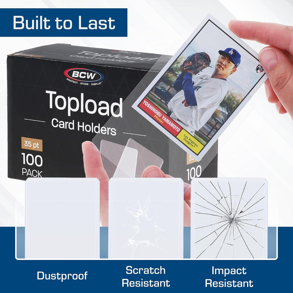 BCW 3x4 Standard Topload Card Holders for 35 Pt Trading Cards 200 ct