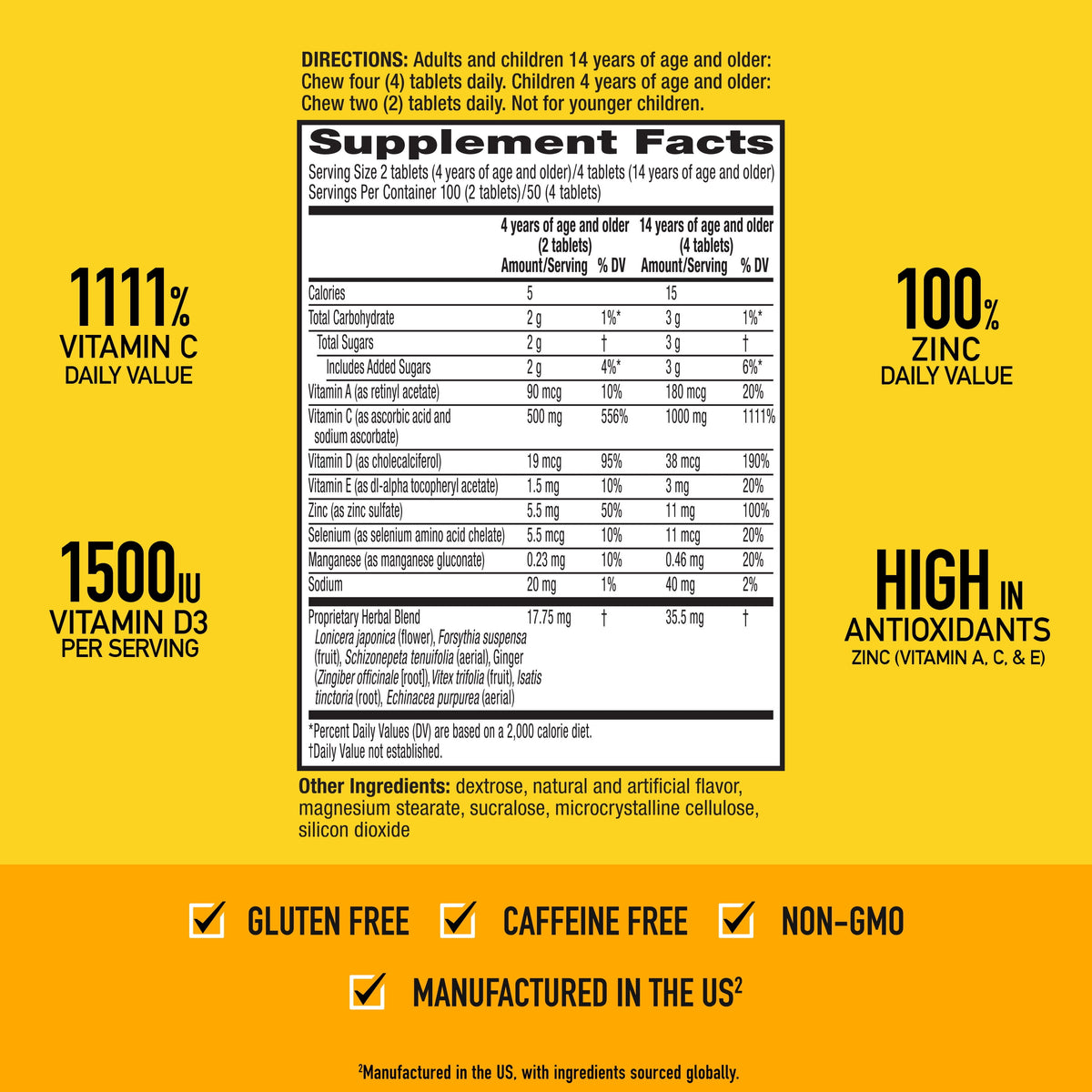 Airborne 1000mg Vitamin C Immune Support Multivitamin Effervescent Tablets, Citrus Flavor, 32 ct