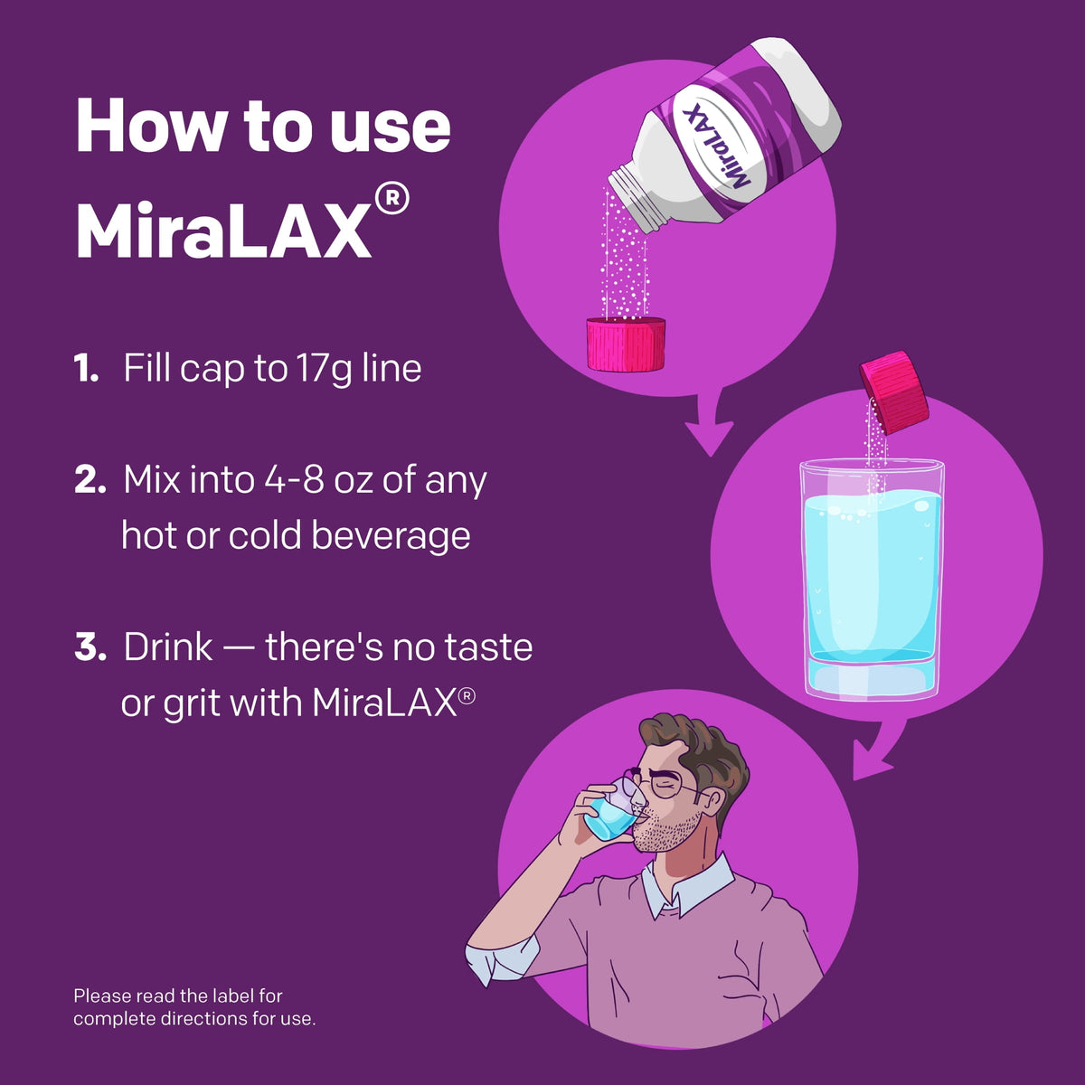 MiraLAX Laxative Powder for Gentle Constipation Relief, Laxatives for Constipation, 14 Doses