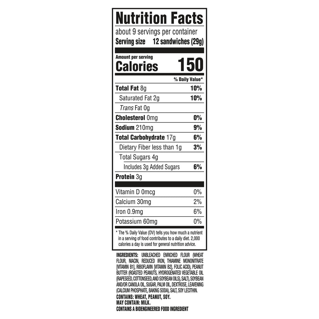 RITZ Bits Peanut Butter Sandwich Crackers, Snacks for Kids and Adults, Lunch Snacks, 8.8 oz