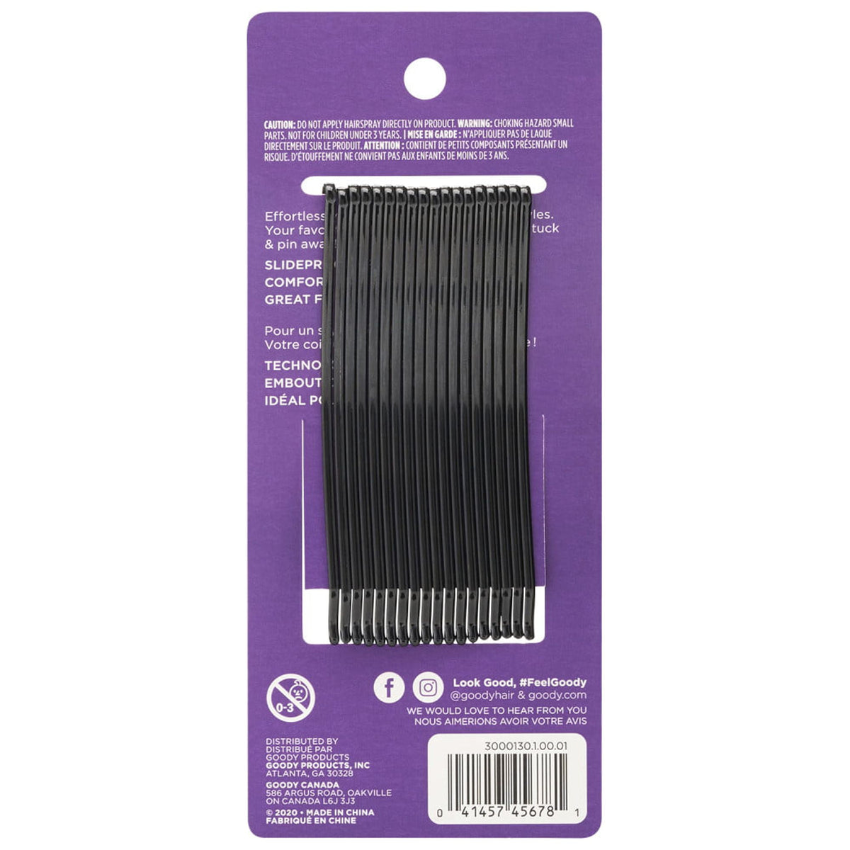 Goody Slide Proof Curved Bobby Pins for Thick Hair, Hair Pins for Buns and Updos, 18 Ct