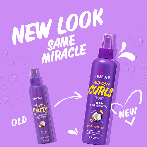 Aussie Miracle Curls 2nd Day Curl Activator Spray Gel, 8.5 fl oz