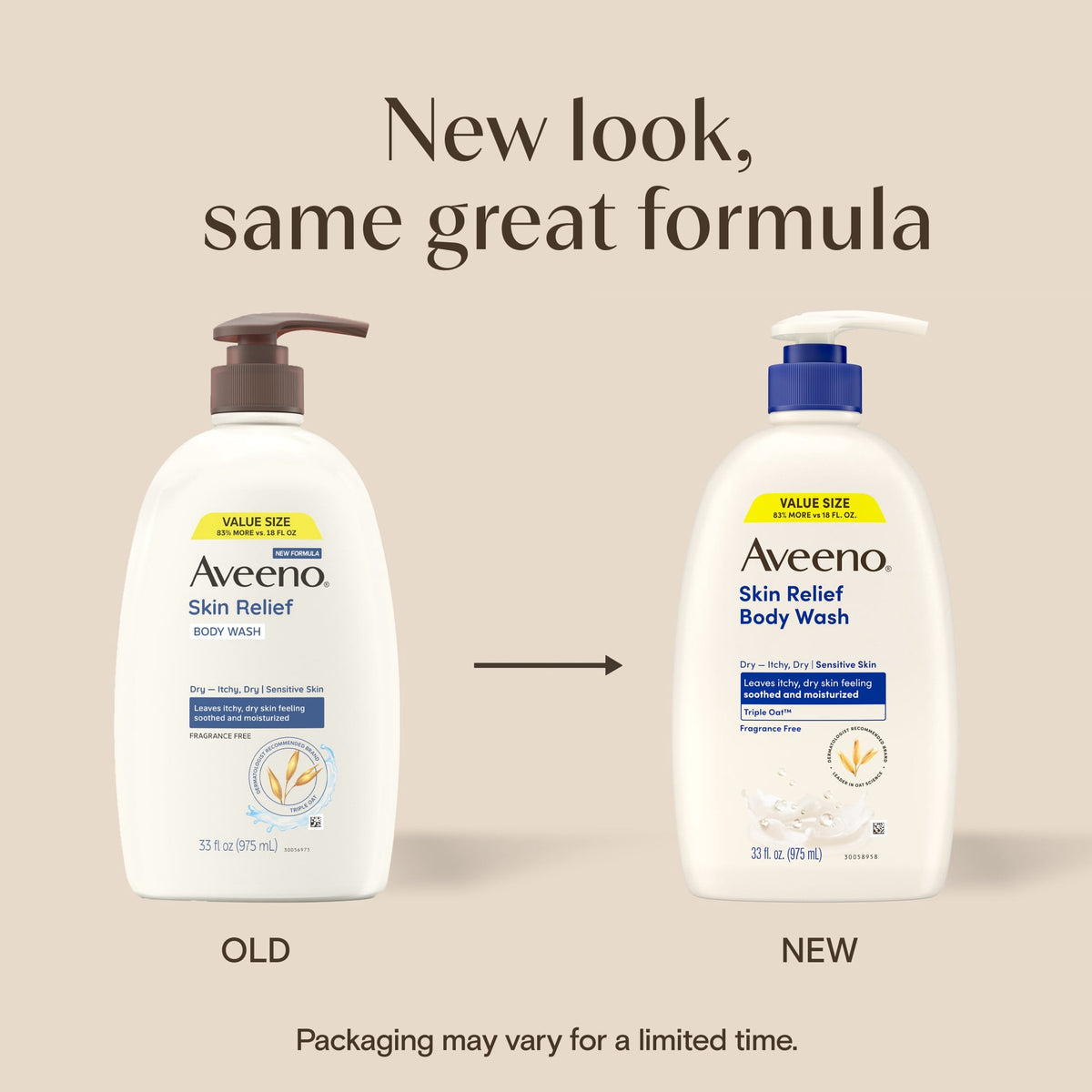 Aveeno Skin Relief Body Wash, Fragrance-Free, Value Size 33 Fl oz
