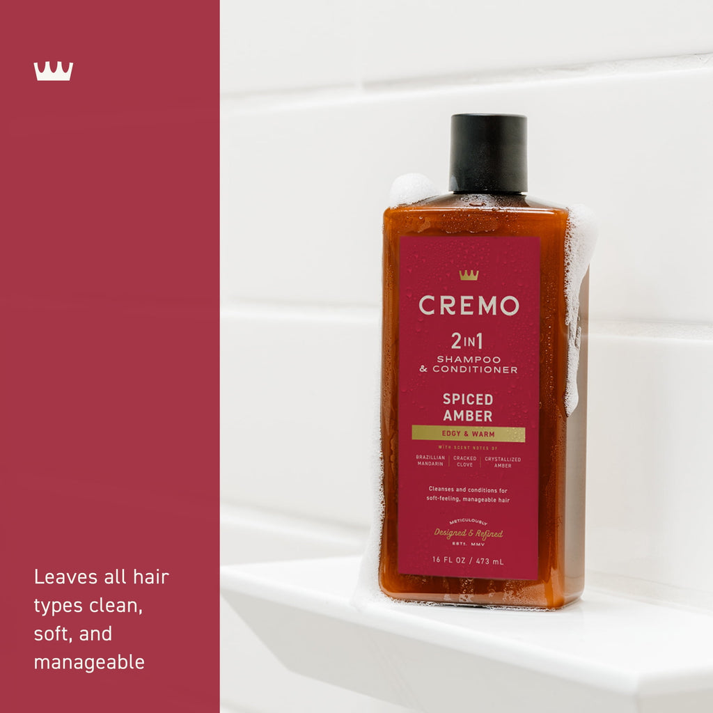 Cremo 2-in-1 Shampoo & Conditioner, Spiced Amber, 16 fl oz