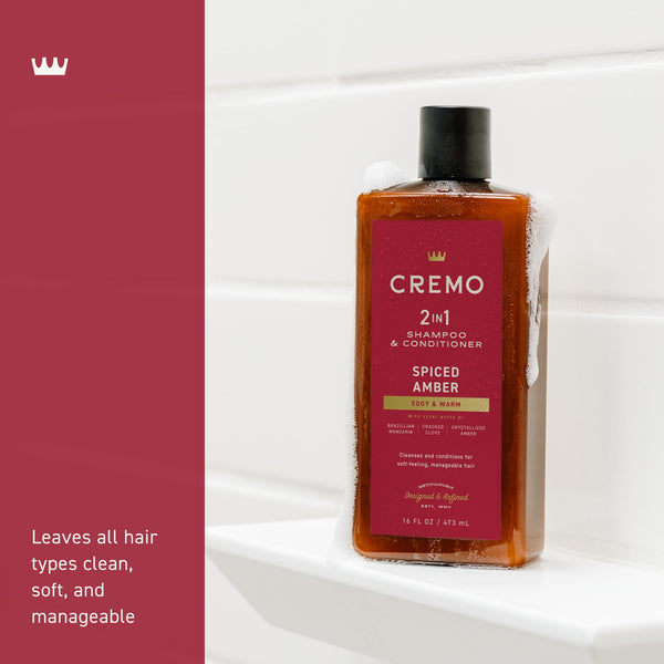 Cremo 2-in-1 Shampoo & Conditioner, Spiced Amber, 16 fl oz