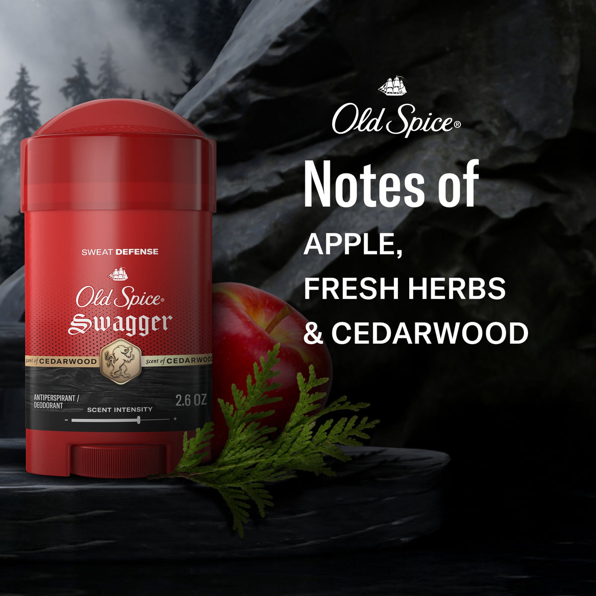 Old Spice Deodorant for Men, Antiperspirant, Swagger, 24/7 Sweat Defense, 2.6 oz, 2-Pack