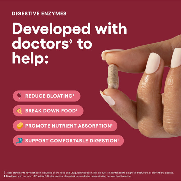 Physician's Choice Digestive Enzymes - for Digestive Health & Gut Health, Bloating & Meal Time Discomfort for Men and Women, 60ct