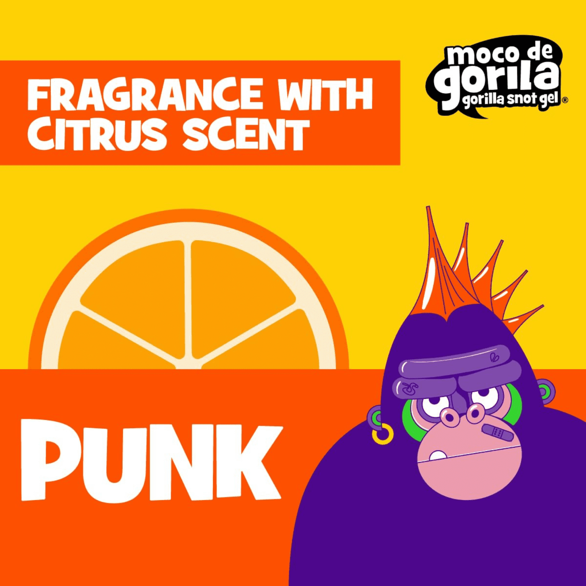 Moco de Gorila Snot Hair Gel Punk Yellow 11.99oz - Strong Hold Styling Gel for All Hair Types