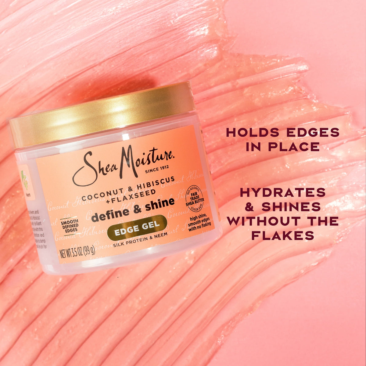SheaMoisture Define & Shine Edge Gel + Flaxseed Holds and Controls Edges All Day Infused With Glycerin, Coconut Oil and an Invigorating Sweet Scent