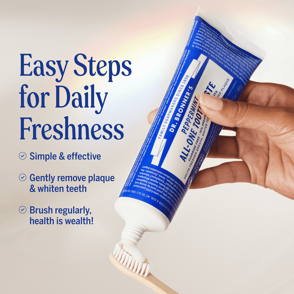 Dr. Bronner's Toothpaste - Spearmint - 5oz - Whitening, Natural & 70% Organic - Adults, Teens Children 3 and Above