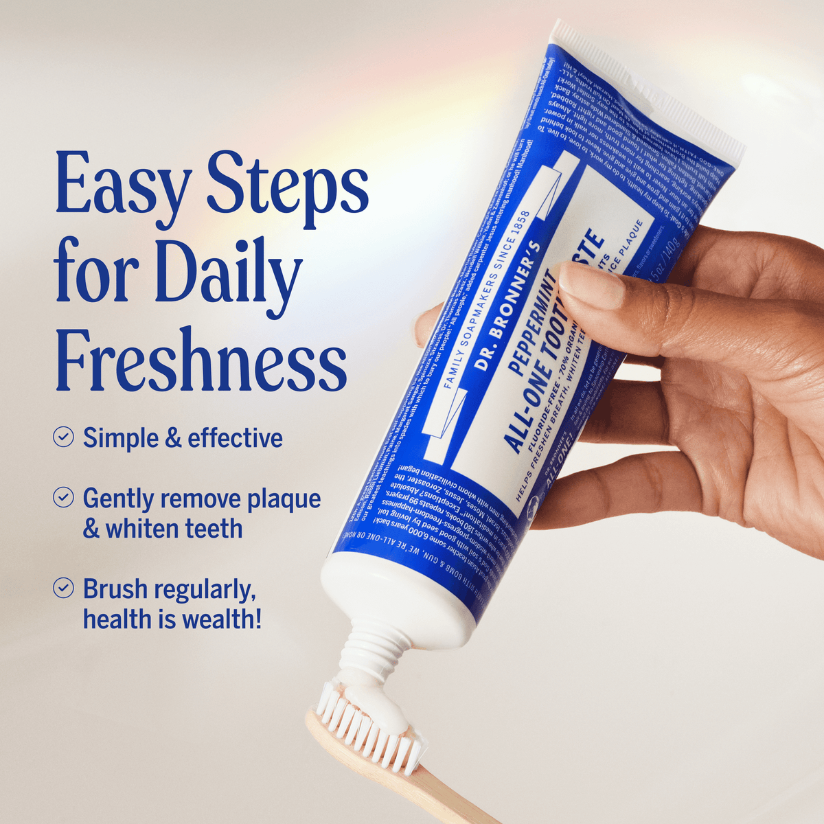 Dr. Bronner's Toothpaste - Spearmint - 5oz - Whitening, Natural & 70% Organic - Adults, Teens Children 3 and Above